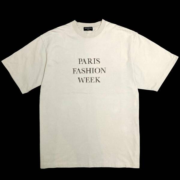 国内正規品 定価9.2万 BALENCIAGA PARIS FASHION WEEK FLATGROUND OVERSIZE T-SHIRT XS 男女兼用 バレンシアガ オーバーサイズ Tシャツ