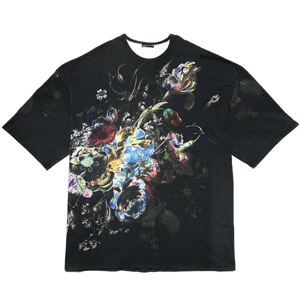 LAD MUSICIAN SUPER BIG T-SHIRT 30/2 T-CLOTH INKJET FLOWER ラッドミュージシャンインクジェットフラワースーパービッグTシャツ