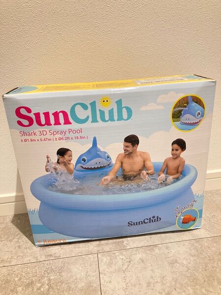 サメ 噴水プール イージーセットプール 折りたたみ プール 噴水 大型プール 円形 家庭用プール 簡単設置