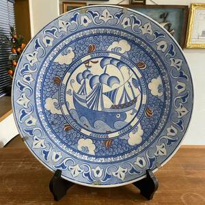 kck197 EDIP GINI エディップジニ 20世紀 トルコ製 飾り皿 大皿 アンティークプレート