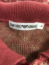 EMPORIO ARMANI エンポリオアルマーニ　レディース　レッド　柄　ニット　半袖　ポロシャツ　トップス　L表記_画像3