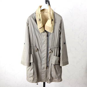 2-DI312 ブルネロクチネリ BRUNELLO CUCINELLI ミリタリー ジップアップ ジャケット コート グレー 42 レディース