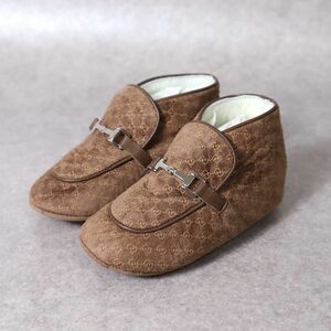 2-DH325[ не использовался ] Gucci GUCCI шланг bido пинетки First обувь Brown GG signature 19 Kids 