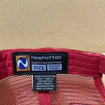 NEWHATTAN 5パネル コットンメッシュキャップ レッド 赤色 RED ニューハッタン ロータイプ コットンツイル 帽子 コットン 野球帽 無地☆_画像2