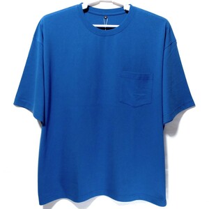 特価/未使用【サイズ=3L(2XL)】ポケット付き/メンズ/半袖/Tシャツ/綿100%/ビッグシルエット/胸囲=108～116cm/blue