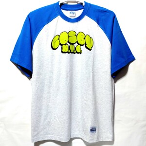 特価/未使用【サイズ=L】GERRY cosby/ジェリーコスビー/メンズ/半袖/Tシャツ/ビッグシルエット/胸囲=96～104cm/blue×杢gray