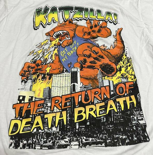 雰囲気◎ 90's vintage BOBKAT USA製 KATZILLA！THE RETURN OF DEATH BREATH Tシャツ 1994