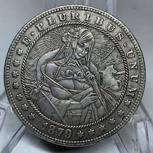 WX878流浪幣 和風の女 天眼 鷹紋 外国硬貨 貿易銀 海外古銭 コレクションコイン 貨幣 重さ約24g