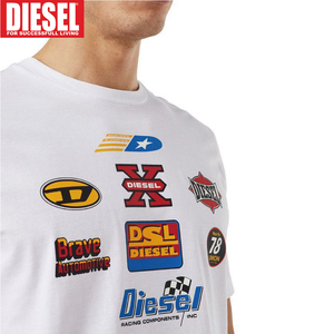 M/新品 DIESEL ディーゼル グラフィック ロゴ Tシャツ JUST-K1 メンズ レディース ブランド カットソー 白