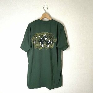 【美品】RIPNDIP リップンディップ 逆ポケット Tシャツ L グリーン 緑 猫 ネコ 半袖