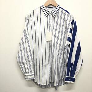 タグ付き★【FLAG STAFF】フラグスタフ★長袖シャツ MULTI STRIPE OVERDIE SHIRTS マルチストライプ ワイドシルエット サイズM FS0722 08