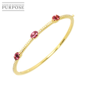  tourmaline diamond bangle 17cm K18 YG yellow gold 750 bracele Tourmaline Diamond Bracelet 90196951