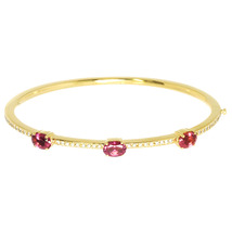 トルマリン ダイヤ バングル 17cm K18 YG イエローゴールド 750 ブレスレット Tourmaline Diamond Bracelet 90196951_画像2