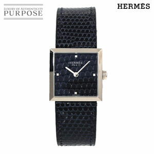  Hermes HERMES Calle kyui-ru lady's wristwatch Lizard navy face quartz watch katenaCarre cuir 90201885