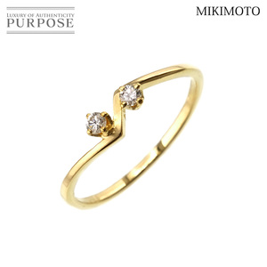 ミキモト MIKIMOTO 9.5号 リング ダイヤ K18 YG イエローゴールド 750 指輪 Diamond Ring 90195034