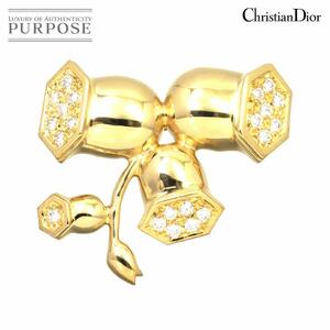 クリスチャン ディオール Dior ダイヤ ブローチ 18K YG イエローゴールド 750 Diamond Brooch 90196599