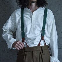 【DEAD STOCK】Army Leather Combination Suspender ミリタリー　ビンテージ コンビ サスペンダー　レトロ_画像1