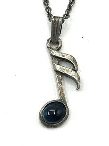 ネックレス ブルー ストーン 音符モチーフ レディース アクセサリー ジュエリー 全長約39cm