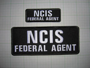 特価SALE！U.S.Navy NCIS FEDERAL AGENT embroidery patch 4"x10" & 2"x5"裏ベルクロ付セット・少量在庫限り 