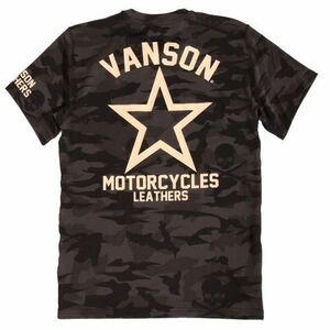 当店別注 VANSON ドライ 半袖Tシャツ ★ワンスター★ カモフラ【M】バンソン 吸汗速乾 抗菌防臭 UVカット ACV-904 バイカー 迷彩 男女兼用