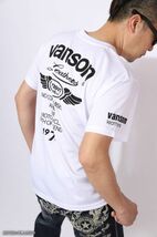 VANSON ドライメッシュ 半袖 Tシャツ VS21804S ホワイト×ブラック【Lサイズ】バンソン_画像5