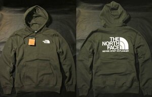 本物正規◆ノースフェイス◆スウェットパーカー THROWBACK NSE■M■カーキ グリーン/NEW TAUPE GREEN■新品/アメリカ限定/21L/裏起毛