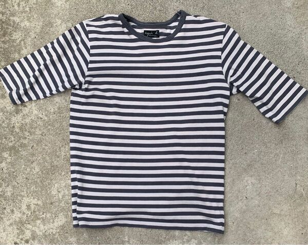 アニエス・ベー メンズ 七分丈 ボーダーTシャツ 90年代製 古着