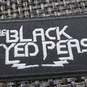 黒白BEP長方形▲英語ロゴ◆激渋ブラック・アイド・ピーズThe Black Eyed Peas　アメリカ　ヒップホップ　刺繍ワッペン■ミュージック 音楽