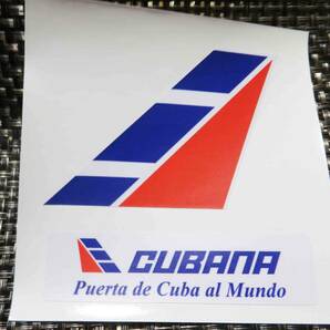 紺赤CB■２枚セット■クバーナ航空 Cubana ◆キューバ ステッカー 激渋シール■エアライン 飛行機 ■海外旅行 出張 旅行　スーツケース貼付