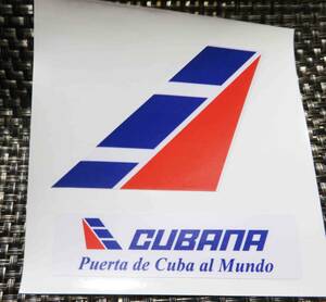 紺赤CB■２枚セット■クバーナ航空 Cubana ◆キューバ ステッカー 激渋シール■エアライン 飛行機 ■海外旅行 出張 旅行　スーツケース貼付