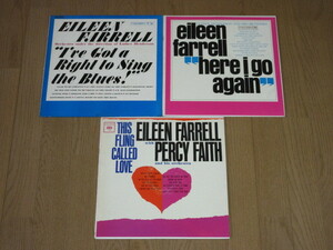 USA盤☆EILEEN FARRELL/3枚（LP）6eye/輸入盤セット/アイリーン・ファーレル/HERE I GO AGAIN/I'VE GOT A RIGHT TO SING THE BLUES