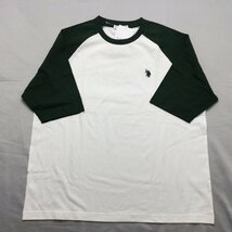 【送料無料】【新品】US.POLO.ASSN　メンズ半袖Tシャツ（コットン100％） 　Ｌ 　 ホワイト＊ダークグリーン★32238_画像1