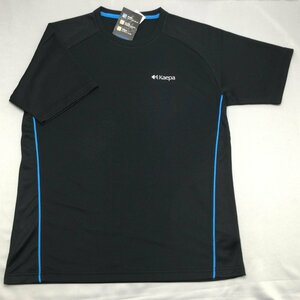 【送料無料】【新品】Kaepa メンズ半袖Tシャツ(吸水速乾 UVカット 再帰反射）　　L　　ブラック★45002