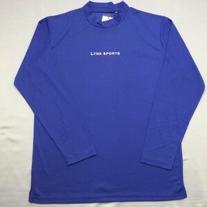 【送料無料】【新品】Lynx　メンズ長袖Tシャツ (ハイネック 吸汗速乾 UVカット）　　S 　　マリンブルー★31201