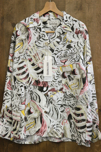 新品 WACKO MARIA (ワコマリア) TIM LEHI HAWAIIAN SHIRT L/S / Lサイズ ティムリーハイ タイガー 虎 髑髏 長袖 ハワイアンシャツ