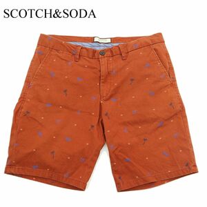 国内正規★ SCOTCH&SODA スコッチ&ソーダ 春夏 パームツリー アイコン 総柄★ ストレッチ ショート パンツ Sz.31　メンズ　A3B03633_7#P