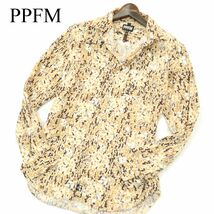 PPFM ペイトンプレイス 通年 総柄★ 長袖 スリム シャツ Sz.M　メンズ　A3T09224_8#C_画像1