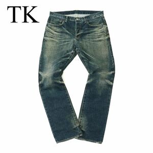 TK タケオキクチ USED加工★ ストレート デニム パンツ ジーンズ Sz.4　メンズ 日本製　A3B03972_8#R