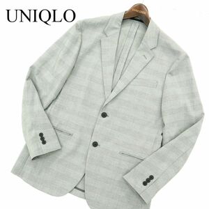 美品 20SS★ UNIQLO ユニクロ 通年 感動ジャケット★ SLIM FIT グレンチェック テーラード ジャケット Sz.M　メンズ　A3T09616_8#O