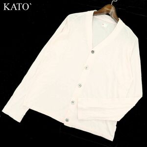 KATO` カトー 通年 ラグラン★ コットン カーディガン Sz.S　メンズ 日本製 ピンク　A3T09718_8#O