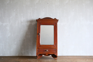  France antique * wooden wall cabinet a ornament shelf / medicine shelves / display shelf / mirror mirror looking glass / store furniture display / French Vintage furniture 