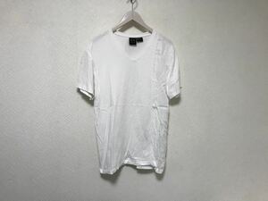 本物アルマーニエクスチェンジARMANI AXコットンサテン切り替え半袖Tシャツメンズサーフアメカジミリタリービジネススーツ白ホワイトM