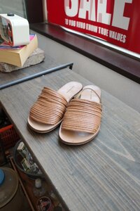 *FABIO RUSCONI/ fabio rusko-ni* leather strap Flat sandals /size:37* old clothes. gplus Hiroshima 2308r1