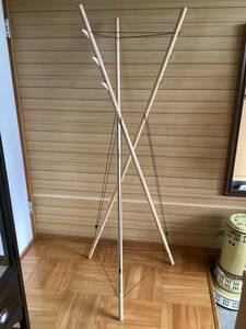 * hanger stand * natural natural wood paul (pole) + rope. coat hanger *milino-S