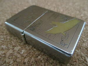 ZIPPO 『COMMUNE WITH NATURE カヌー 自然』1996年9月製造 アウトドア フィッシング 釣り 湖沼 川 水鳥 オイルライター ジッポ 廃版激レア