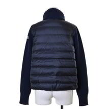 美品 MONCLER MAGLIONE TRICOT CARDIGAN ニット切替 ダウンジャケット XS ネイビー モンクレール KL4BLP2C05_画像2