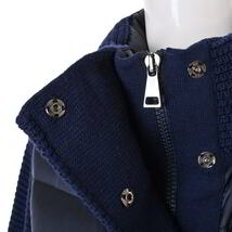 美品 MONCLER MAGLIONE TRICOT CARDIGAN ニット切替 ダウンジャケット XS ネイビー モンクレール KL4BLP2C05_画像5