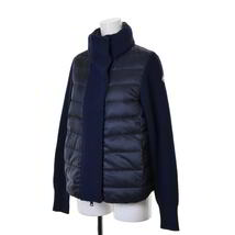 美品 MONCLER MAGLIONE TRICOT CARDIGAN ニット切替 ダウンジャケット XS ネイビー モンクレール KL4BLP2C05_画像3