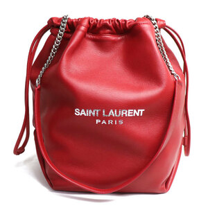 SAINT LAURENT PARIS sun rolan Paris teti pouch 2Way shoulder bag red 538447 lady's used beautiful goods 