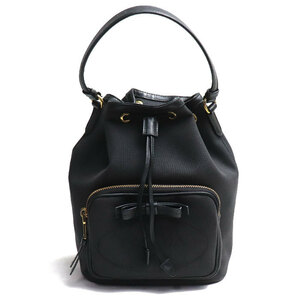 PRADA プラダ デュエット ハンドバッグ ブラック 1BH038 リボン レディース 中古